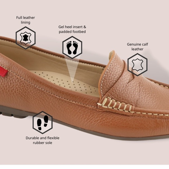 Marc Joseph Tan Leather Loafers for Women 9 - Picture 3 of 6
